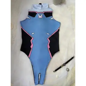 Women's One-Piece High Cut Superhero Cosplay LeotardBodysuit Teddy Swimsuit Set