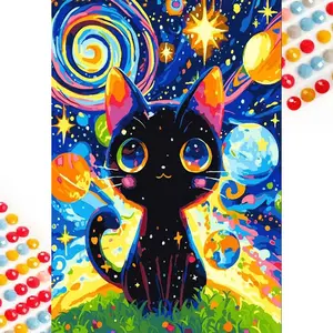 5D DIY Diamond Painting - Diamond Painting Kit Space Cat Mosaic Canvas DIY Wall Art Home Wall Decoration