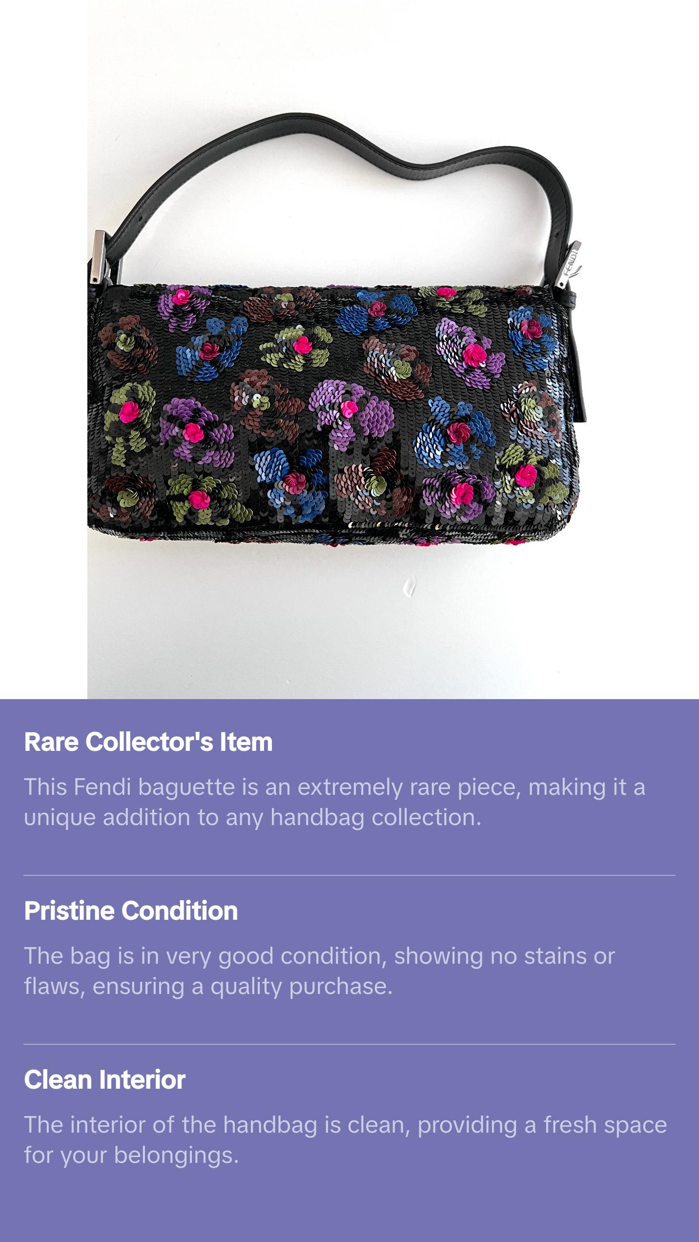 Pre-owned - Shoulder Bags Fendi floral sequin baguette