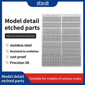 STEDI Model photo etched detail parts — Detailing Accessories for Gundam Models — Metallic Finish — 7 Patterns Available