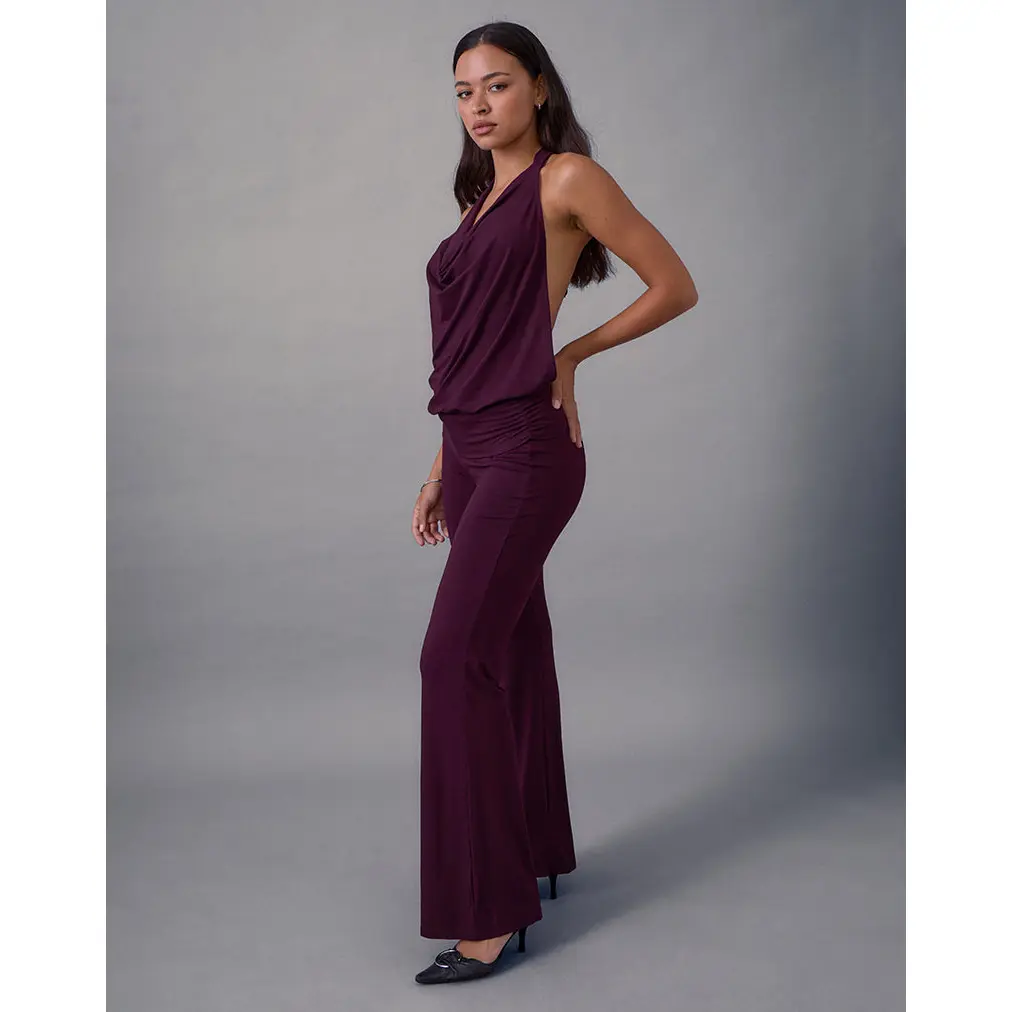 Mayla Backless Jumpsuit in Fig