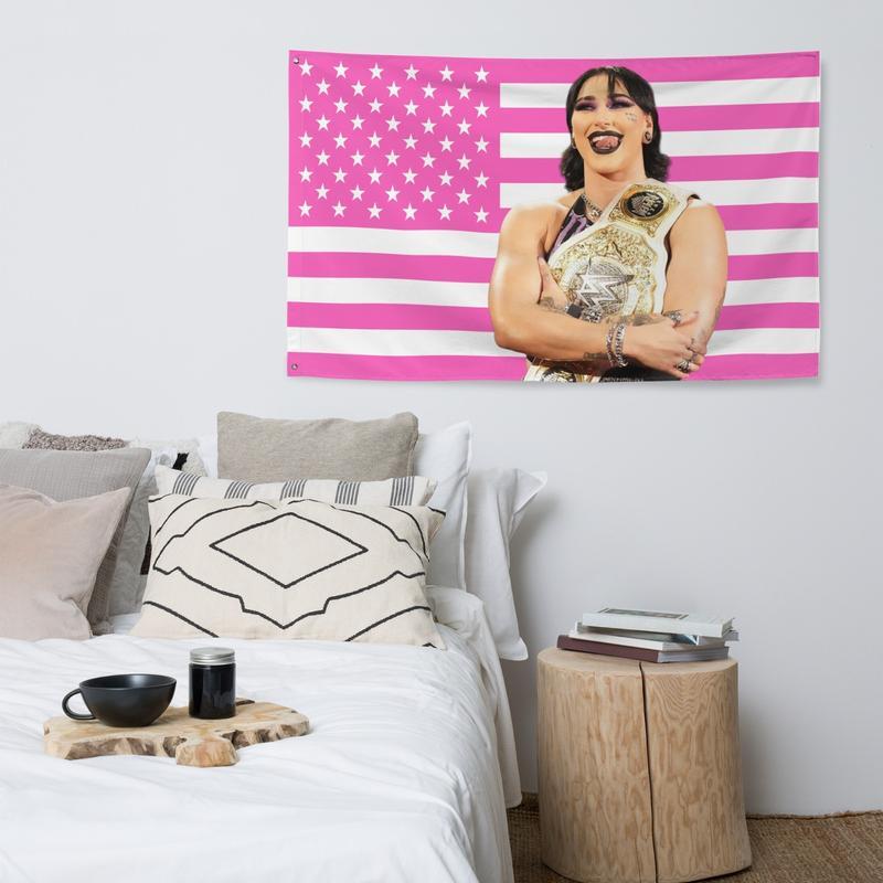 Rhea Ripley Pink American Flag Tapestry  Wall Art 40in*60in Tapestry