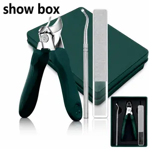 3PCS Ingrown Toenail Clippers Set for Thick Nails - Eagle Beak Beveled Nail Clippers, Wide Jaw Opening, 25° Slanted Blade, Anti-Splash Toenail Cutter Kit for Seniors & Adults