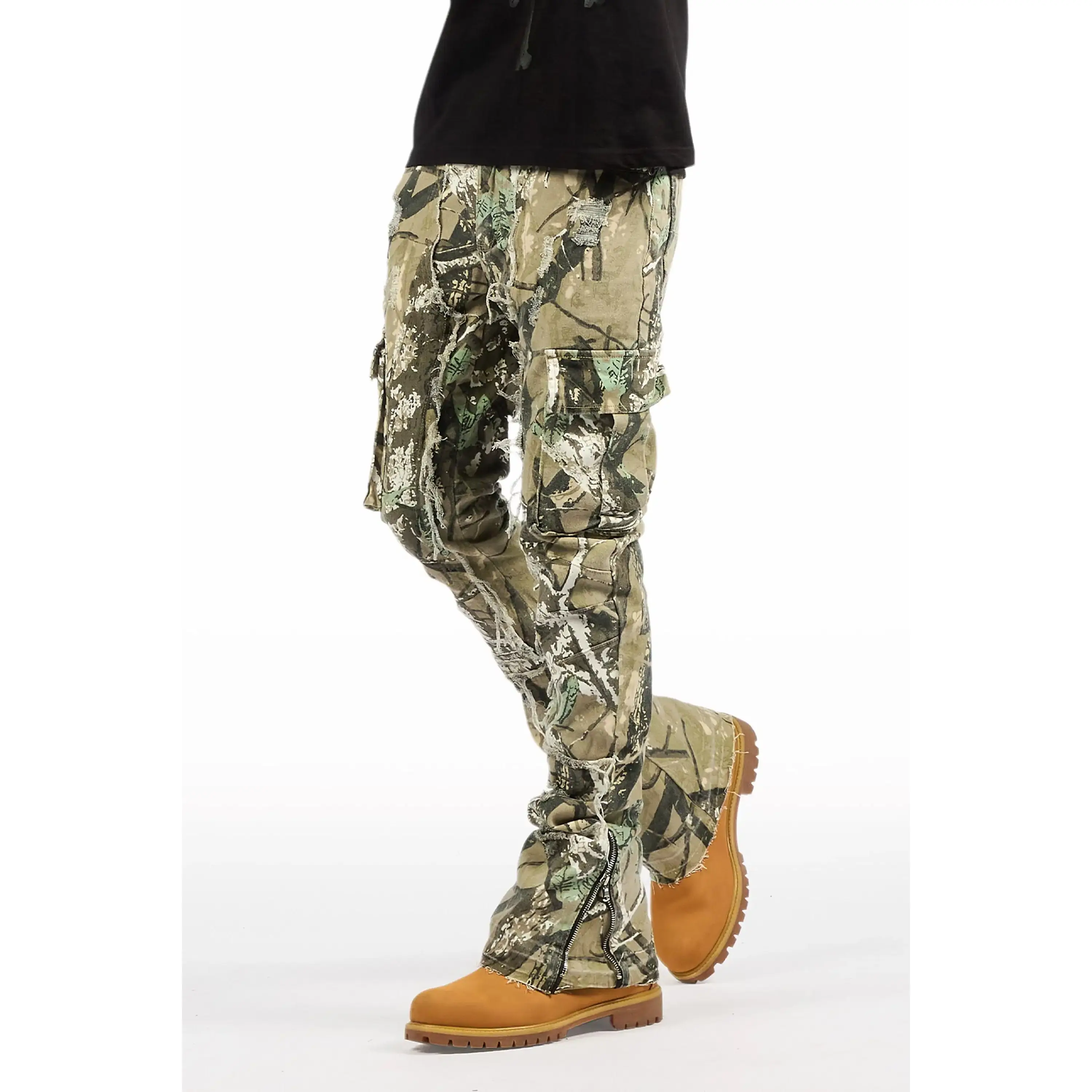 Aftermath Tree Camo Stacked Flare Jean