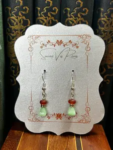 Carnelian & Vintage Uranium Glass Earrings – Rare Czech Glass