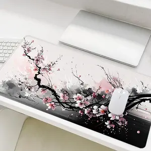 Cherry Blossom Pattern Mouse Pad, Rectangle Gaming Mouse Pad, Non-Slip Rubber Base Mouse Pad for Home Office