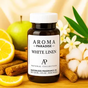 White Linen Waterless Fragrance Oil – Lemon Zest, Jasmine & Powder – For Cold-Air Diffusers