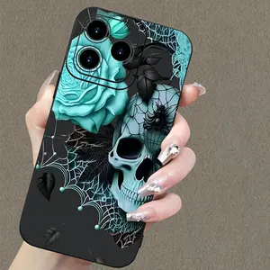 Black Eyes Deep Skull TPU Anti-Drop All-Inclusive Precision Protective Case, Suitable for iPhone iphone  17 pro cases Air 16 15 14 13 12 11 Plus Promax Pro Max & Samsung S25 Ultra