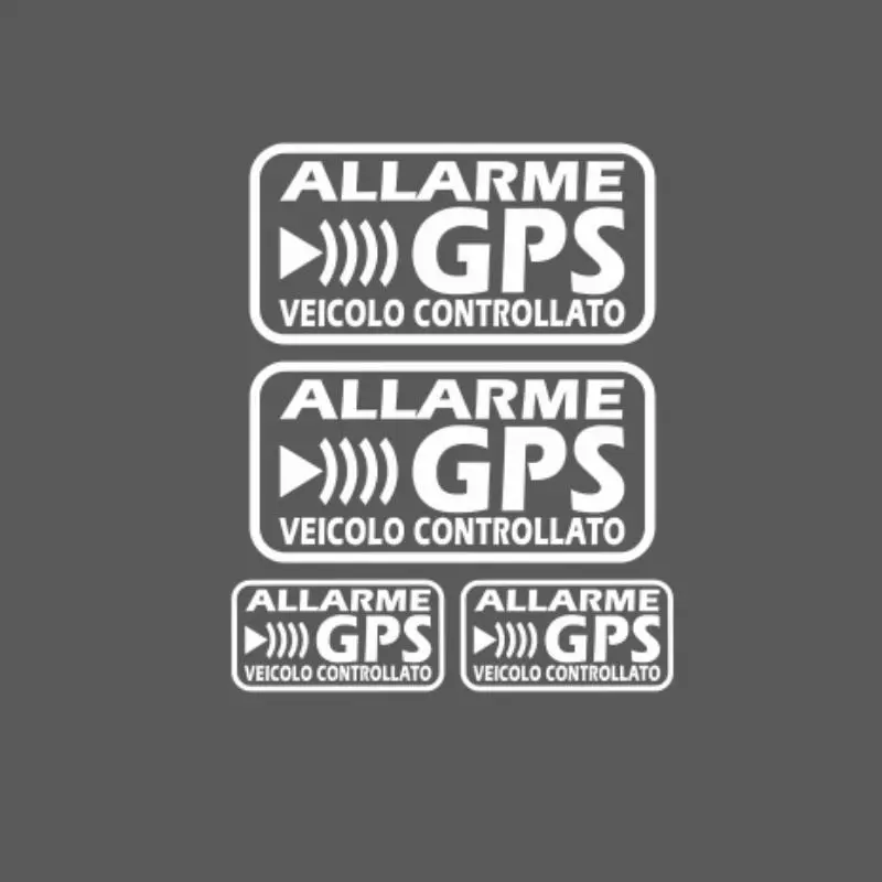 1SET GPS Alarm Warning Stickers - Waterproof Vinyl Decals For Car Vehicle Exterior Decor (White Black Anti-Theft)