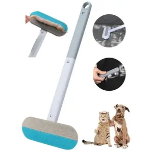【BUY 1 GET 1 FREE) Upgraded Reusable Pet Hair Remover Brush - Extra-Long Handle Lint Cleaner for Dog & Cat Hair, Washable Multi-Surface Tool for Furniture, Bedding, ClothesS & Car Interiors