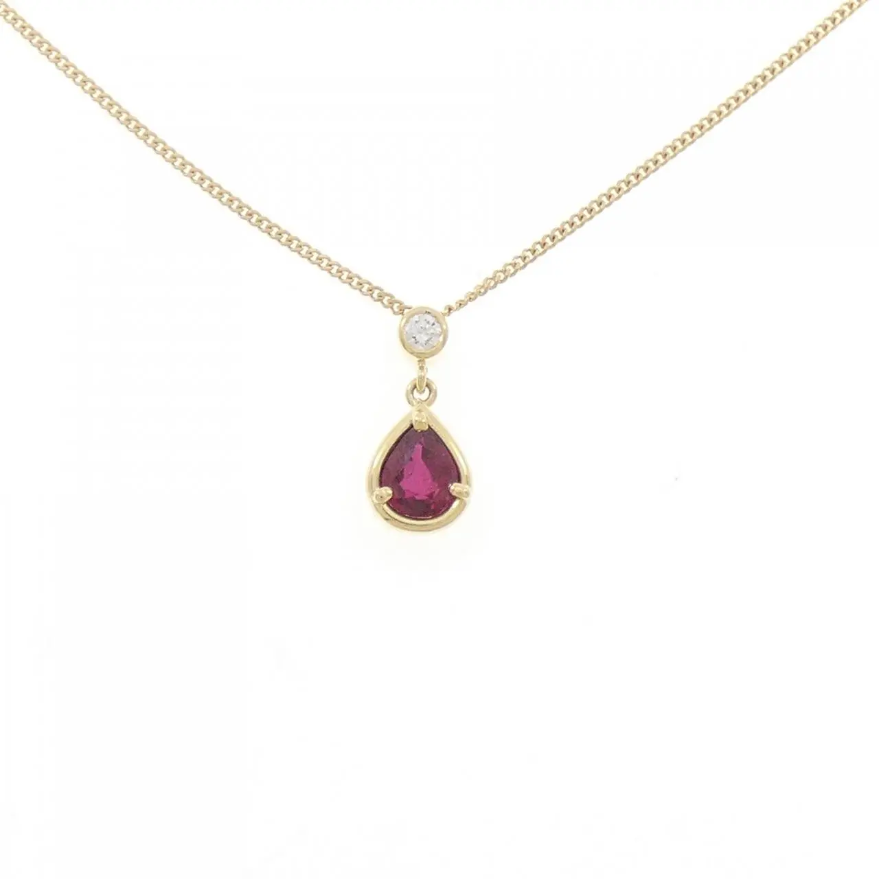 Mikimoto Au750 Ruby Diamond Necklace