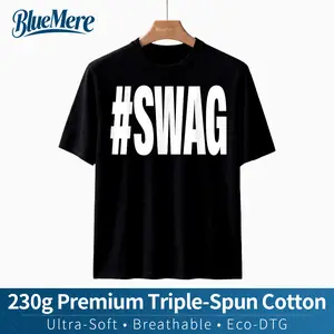 【BlueMere】230G Heavyweight Pure Cotton Men Hashtag Swag T-Shirt