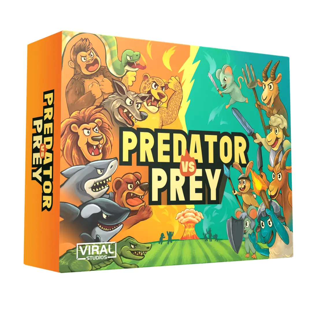 Predator Vs Prey - Fast-Paced Card Game For 2+ Players Ages 8+ - Perfect for Families Parties and Game Nights