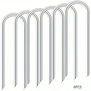 6 U-Type Ball Posts, Ground Anchors, Trampoline Kits, Steel Trampoline Anchor Set, Ideal for Goalposts, Tents, Garden Decor