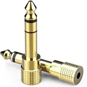 Stereo Headphone Adapter,  Plated 6.35mm (1/4) Male to 3.5mm (1/8) Female Audio Jack Plug for Guitar, AMP, Mixer, Speakers - 2 Pack