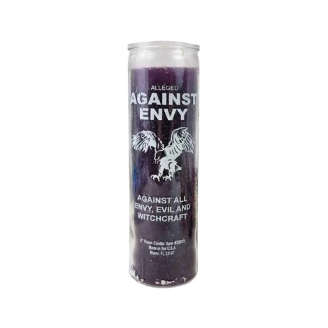 Purple Non-Toxic Paraffin Wax Household Candle - Unscented Home Decor, 7-Day Burn Time, 24-Month Shelf Life, Warm Light, Energy of Meditation, Peace-Promoting