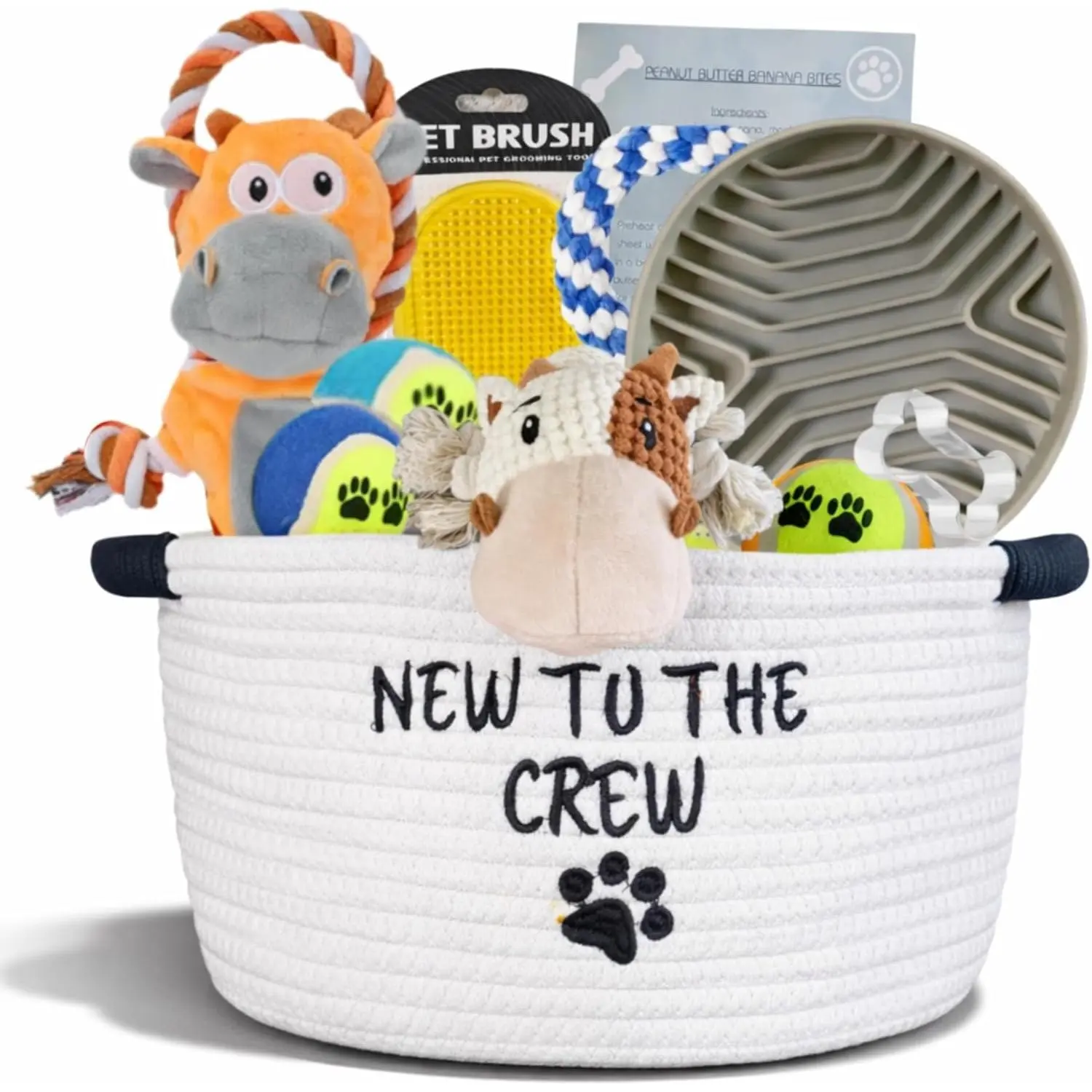 New Puppy Gift Basket - Premium Starter Kit and Dog Gift Basket with Dog Toys - Perfect Doggie Birthday Gifts and Puppy Necessities with Pet Toy Basket.
