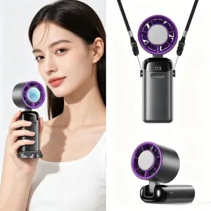 Handheld Portable Turbo Fan with Ice Cooler,Powerful 21000 RPM, Speed (1-199), Up to 12hour cooling, digital display, 120° rotation, , Rechargeable Personal Fan, Small Pocket Hand Fans for Travel/Outdoor/Home/Office