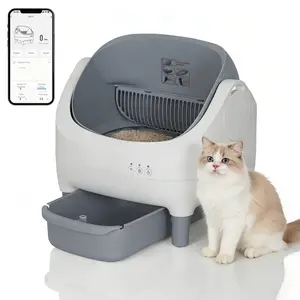 Automatic Self-Cleaning Cat Litter Box with APP Control – Open-Top, 10.5L Odor-Free Waste Bin, 7-Layer Safety Sensors, Ultra-Quiet, For Multiple & Large Cats – Smart Pet Toilet, 2.4G WiFi Enabled
