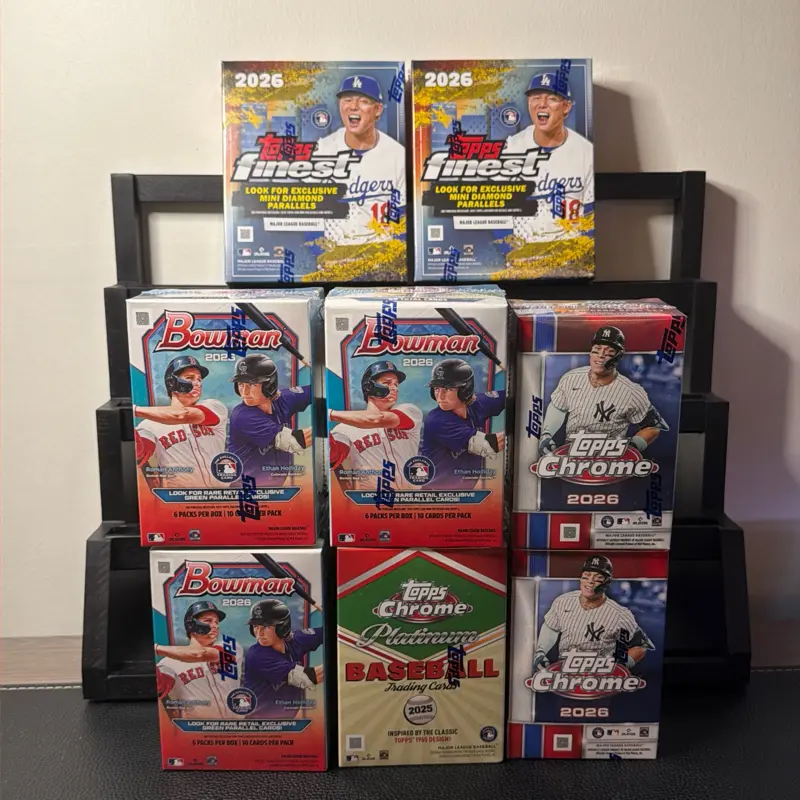 Break #691 Pick Your Team! 2x 2026 Topps Finest Mega Box, 3x 2026 Bowman Baseball Blasters, 2x 2026 Topps Chrome Baseball Blasters, 1x 2025 Topps Chrome Platinum Baseball Blaster! (All Cards Ship)