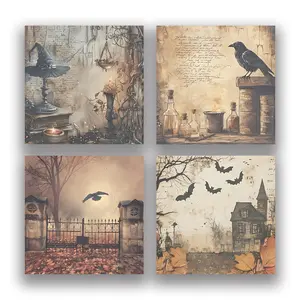 Retro Gothic Whispers 1/4pcs 3x3 inch Sticky Notes set, Vintage Memo Pads with High-Adhesive Sticky Labels, Post Reusable Tearable it Notes for Journal Planners Office School Home, Bulk Retro Stationery Gift, Sticker Sheets, Decoration Sticker
