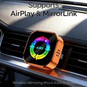 2026 New 4-in-1 CarPlay Wireless Adapter - iPhone/Android Compatible | Fast Connection, Hands-Free Calling, AirPlay, Mirror Link, Netflix, Youtube type-c adapter Bluetooth 5.0 fast transmission, ultra-HD stereo sound