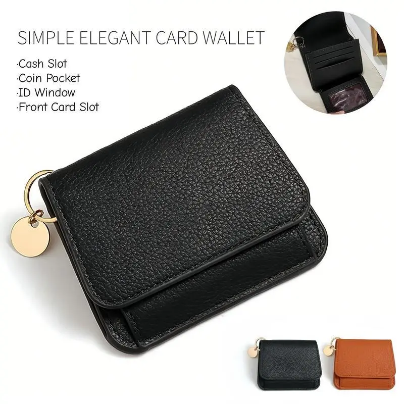 Elegant Minimalist Short Wallet,Trendy All-match Short Wallet,3-Bifold RFID Blocking Card Holder with Money Clip, ID Window, Compact Coin Purse,Fashionable Card Holder for Daily Use,Mother's Day Gift for Her#SummerWins