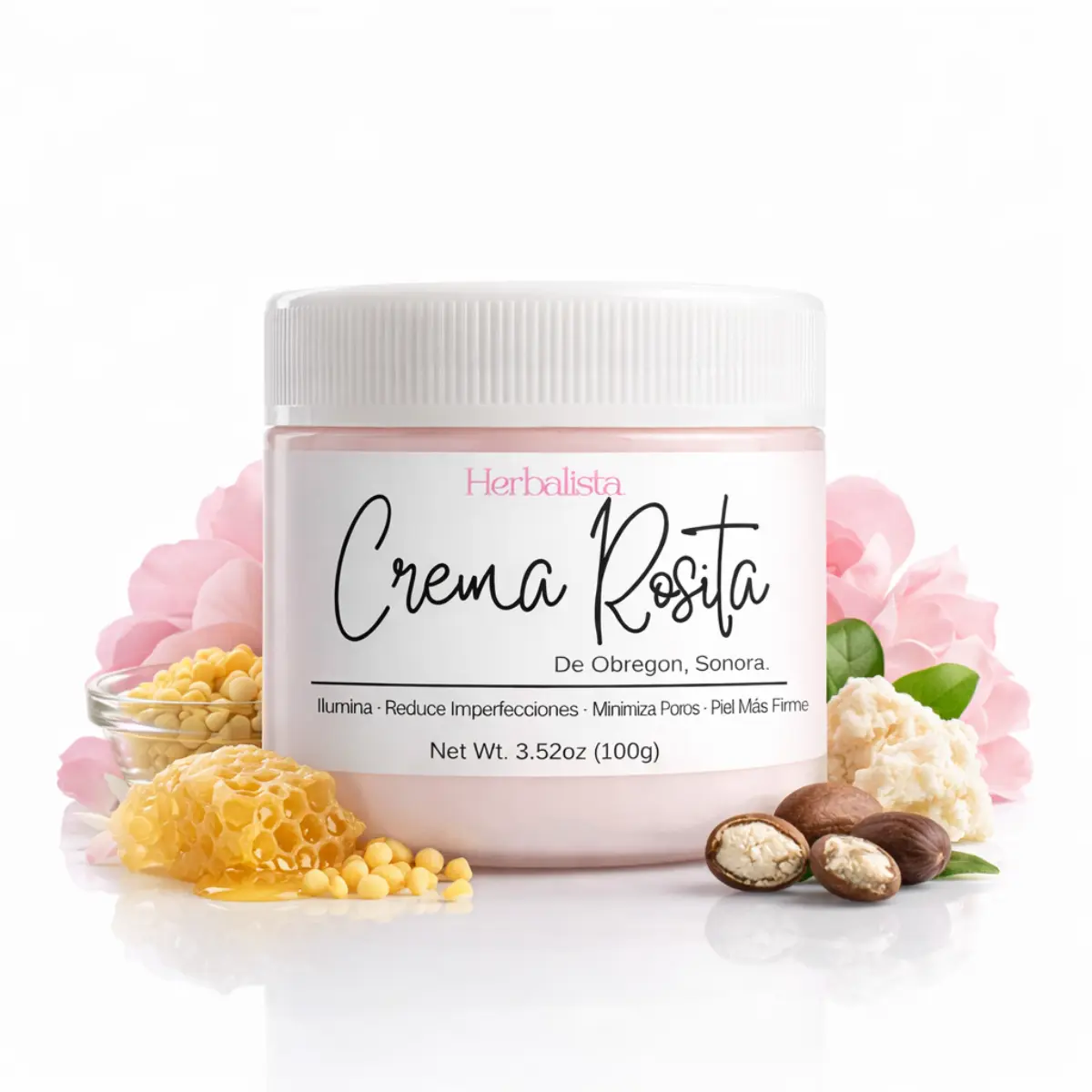 Crema Rosita Face Cream 100g (3.5oz) – La Original de Obregón, Sonora – Hydrating & Nourishing Facial Moisturizer with Rose, Shea Butter & Beeswax – Soft, Radiant Skin Glow