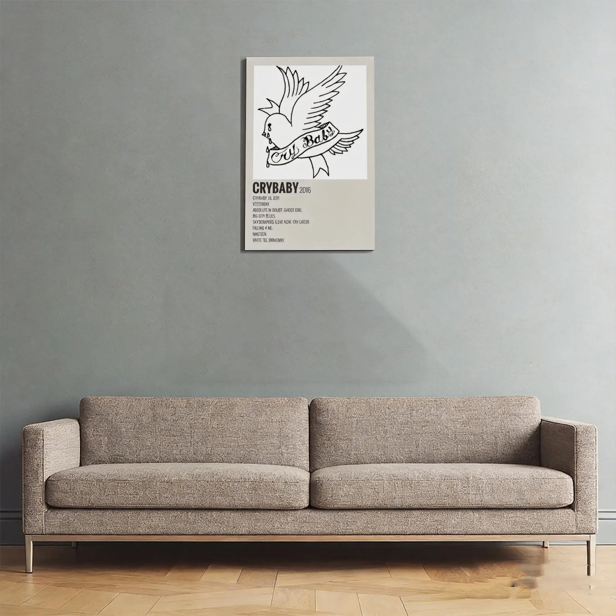Lil Peep Crybaby HomeDecor WallArt LivingRoom Canvas for Bedroom Decor Canvas Poster Aesthetic Office Bathroom Painting Picture Print Modern Family