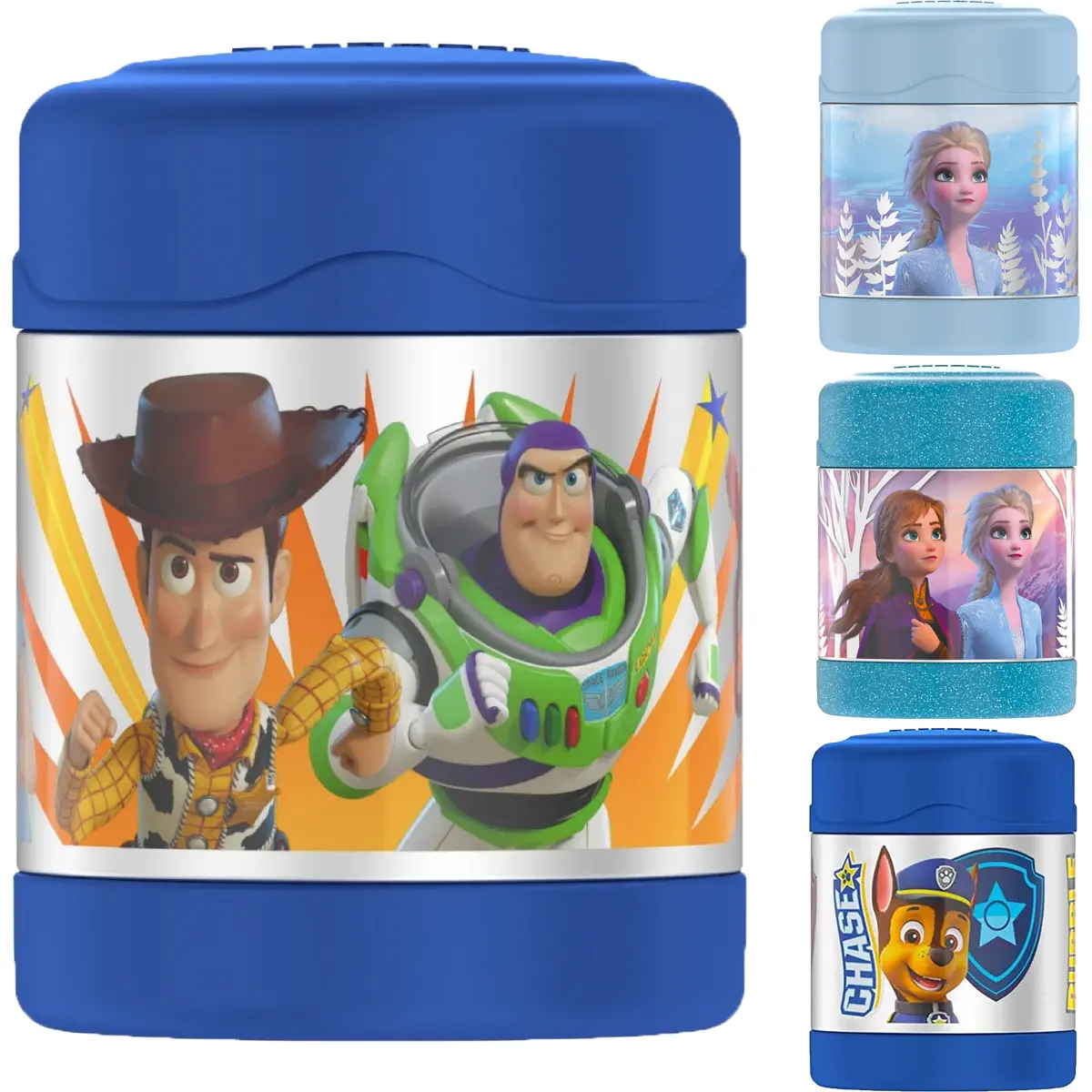 Thermos 10 oz. Kids Funtainer Vacuum Insulated Stainless Steel Food Container, Wide Mouth, Insulation for Keeping Food Cold for 7 Hours, Colorful with Fun Designs