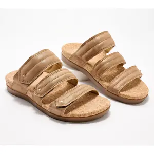 Revitalign Orthotic Shimmer Suede Slide Sandals - Oasis
