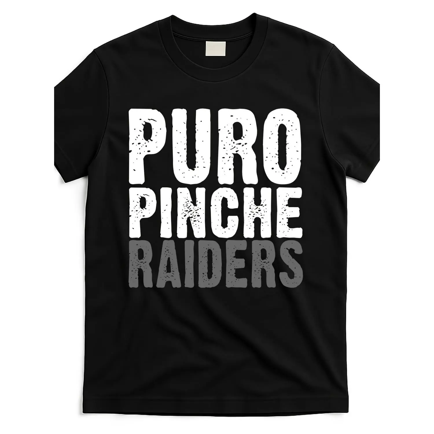 Women's Classic Round Neck Oversized Relaxed Fit Shortsleeve Cotton Tshirt, 2025 Summer Casual Streetwear All Seasons Puro-Pinche-Raiders Graphic Print Top, Breathable Fabric, Ppr2881379-At Black, Loose Shoulder, Cold Wash, Crew Neck, Piece, Style, Pure C