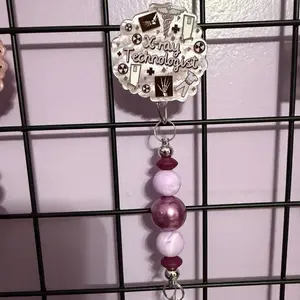 X-Ray Technologist Name ID Beaded Badge Reel