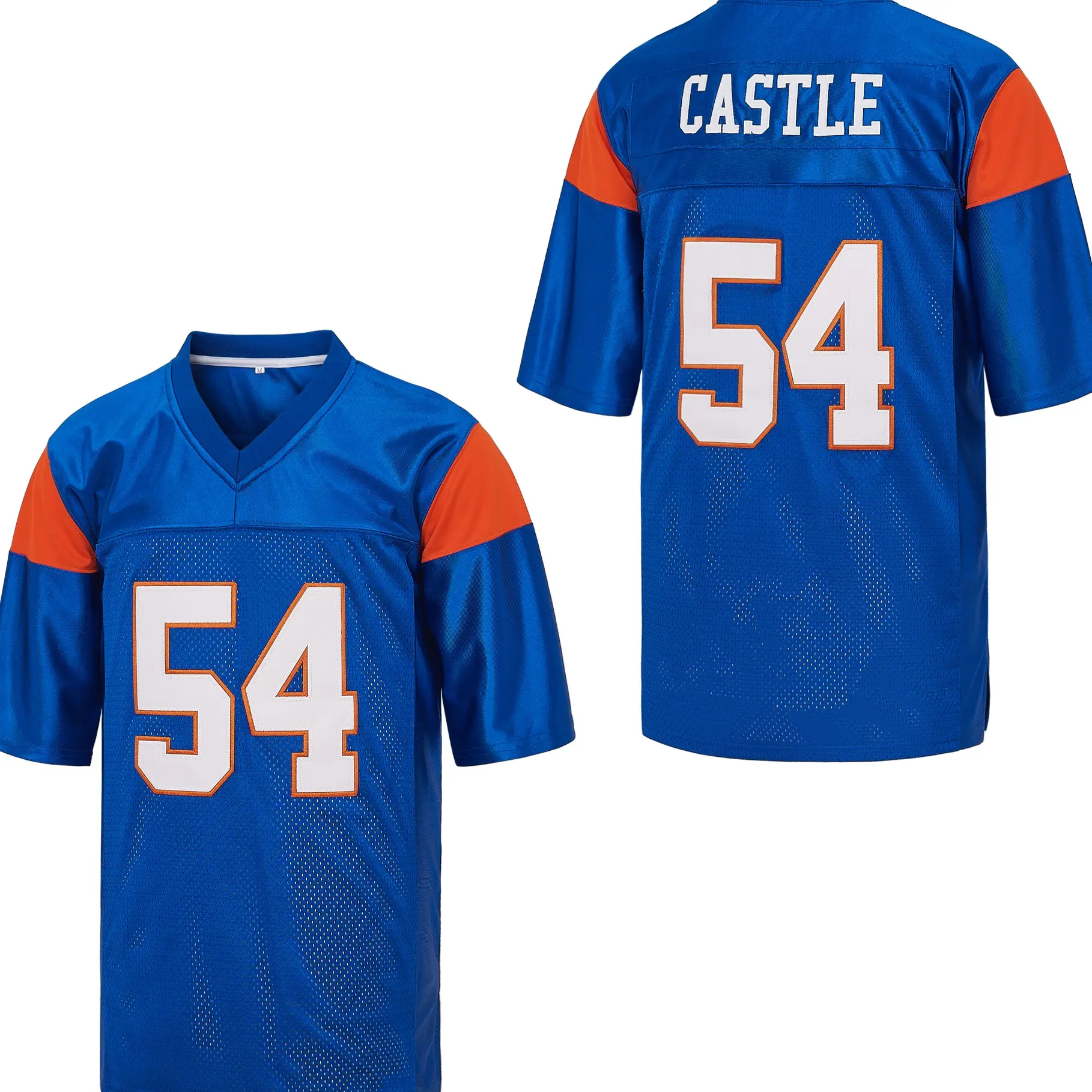 Men's American Football Mountain State Replica Jersey - Thad Castle #54/Alex Moran #7, Embroidered Numbers Polyester V-Neck, Quick Dry Breathable Multi-Size Gym Workout Top, Gym Workout Tops, Fitness Outfit, Sports Top