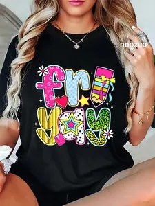 100% Cotton Unisex Fri-Yay Happy Friday Funny Weekend Teacher Back To School T-Shirt Casual Top