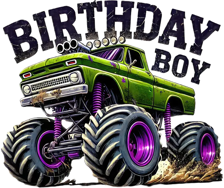 DTF Transfer – FL Birthday Boy Truck Multi Sizes