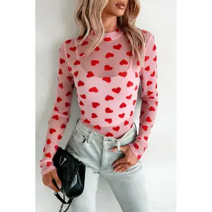 VALENTINE'S MESH LONG SLEEVE - Pink