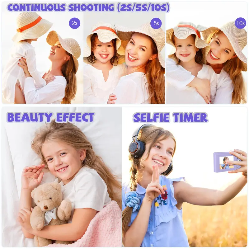 Auto Focus Digital Camera, 1 Count Full HD 1080P/48MP Mini with 32G Memory Card, Ff (F/3.2, f=7.36mm), 16x Zoom for Teenagers Beginners, Mini Camera, Electronic Portable Camera 5