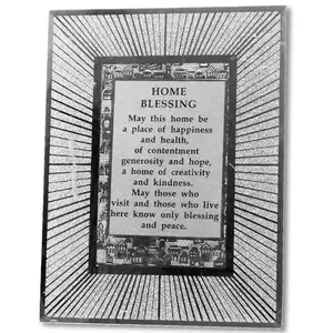My Daily Styles Religious Mirror Frame - Jerusalem Old City Design, English Home Blessing, 8.5" Wall or Stand Home Decor
