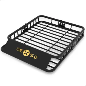 51"x36" Universal Roof Rack Basket, 200 Lbs Capacity with Extension Car Top Luggage Holder Carrier Basket for SUV, Truck, & Car Steel Construction