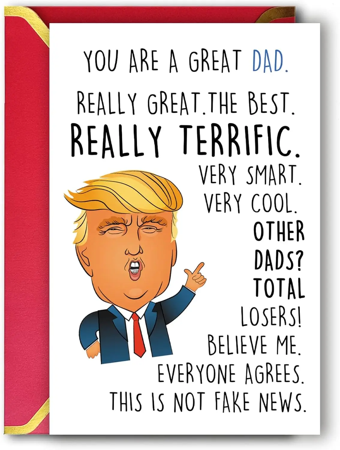 Crazy Donald Trump Fathers Day Cards Gifts for Dad, Trump Fathers Day Card from Daughter, Joke Trump Birthday Cards for Men, Funny Trump Gifts for...