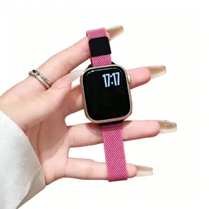 Slim Milanese Magnetic Metal Watch Band, Thin Wrist Strap Compatible with Apple Watch 6 To 10 And SE for Daily And Formal Occasions (Strap Only)