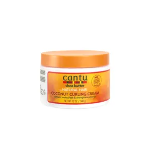 Cantu Shea Butter Coconut Curling Cream for Natural Hair, 12 oz Haircare Product with Coconut Oil, Silky Finish, Defines Curls, Moisturizes, Strengthens Strands
