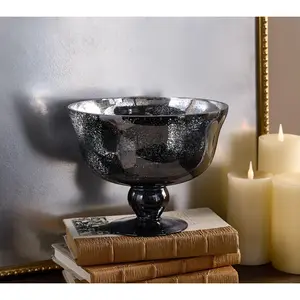 Mercury Glass Footed Bowl by Valerie Mercury Glass Footed Bowl by Valerie