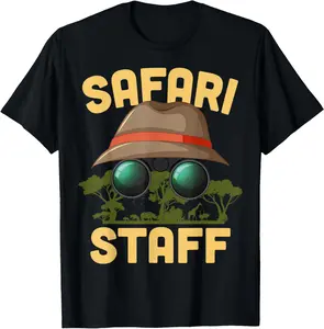 Casual Cotton shortsleeve tees  Safari Staff Art For Men Women Zookeeper Costume Zoo Jungle T-Shirt