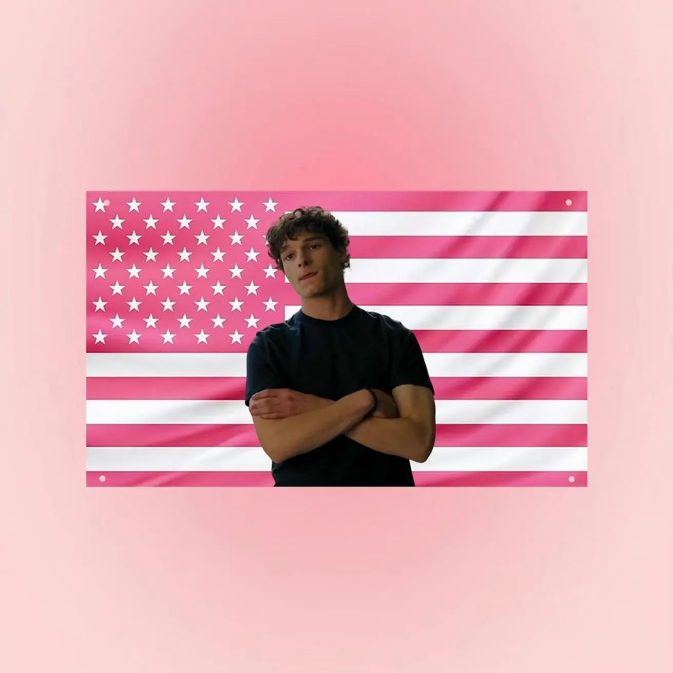 Mason Thames Flag | Pink US Wall Flag | Actor Wall Tapestry | Celebrity Bedroom Decor | Fan Gift Room Aesthetic