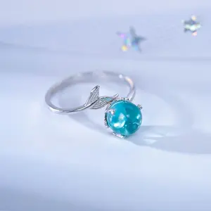 Fishtail RingSterling Hand Made MerMaid Foam Opening Size Adjustable Female Style Simple Fashion Fishtail Ring Accessories