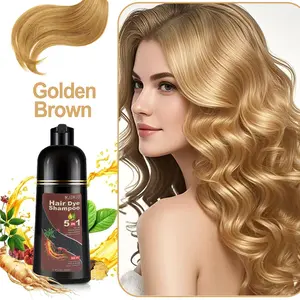 5-in-1 Blonde Brown Hair Dye Shampoo for Men & Women – Long-Lasting Color for Gray Hair Coverage, Colors, Cleanses, Conditions, Repairs & Nourishes, 16.9 Fl Oz