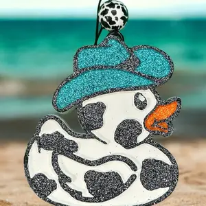 Cowboy Duck Car Freshie | Cow Print Western Car Air Freshener | Cute Truck Accessory