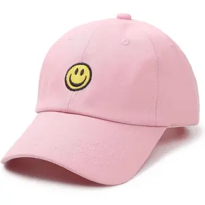 KF5-KCP04  Smile Face Toddler Baseball Cap Boy Baseball Hats Kids Washed Funny Hats Adjustable Cute Caps for 3-12 Years…